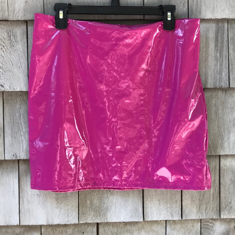 Shiny Pink Mini Skirt
